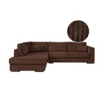 Canap dangle belami 6 places xxl en velours ctel - angle gauche - marron