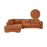 Canap dangle belami 6 places xxl en velours ctel - angle gauche - terracotta