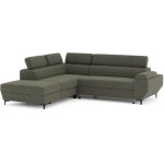 Canap� dangle convertible - 3 places - miky - tissu vert for�t - coffre et t�ti�res - 262 x 235 x 96 ...