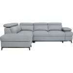 Canap� dangle convertible - 5 places - nina - tissu gris - coffre - 255 x 208 x 73 cm