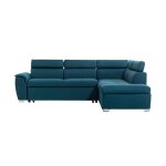 Canap dangle convertible paola 4 places avec coffre en tissu - bleu - angle droit