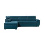 Canap dangle convertible paola 4 places avec coffre en tissu - bleu - angle gauche