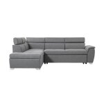 Canapé dangle convertible paola 4 places avec coffre en tissu - gris clair - angle gauche Canapé dangle convertible paola 4 places avec coffre en tissu - gris clair - angle gauche
