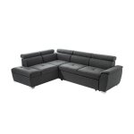 Canapé dangle convertible paola 4 places avec coffre en tissu - gris foncé - angle gauche Canapé dangle convertible paola 4 places avec coffre en tissu - gris foncé - angle gauche