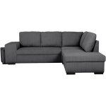 Canap� dangle convertible r�versible - 4 / 5 places - mitchell - tissu velours c�tel� anthracite - coffre ...