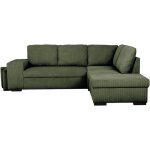 Canap� dangle convertible r�versible - 4 / 5 places - mitchell - tissu velours c�tel� kaki - coffre poufs ...