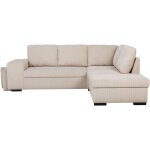 Canap� dangle convertible r�versible - 4 / 5 places - mitchell - velours c�tel� beige - coffre poufs ...