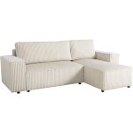 Canap� dangle convertible r�versible 4 places - josh - tissu velours grosses c�tes pearl - 242 x 155 ...