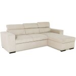 Canap� dangle convertible r�versible - 4 places - vicomte - velours c�tel� beige - coffre - 237 x 167 ...