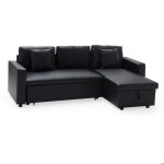 Canap� dangle convertible simili clark 3 places noir