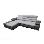 Canapé dangle convertible en tissu et simili mirabeau - bicolore gris / anthracite - angle gauche Canapé dangle convertible en tissu et simili mirabeau - bicolore gris / anthracite - angle gauche