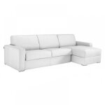 Canap� dangle dreamer convertible express 140cm cuir vachette blanc cass� matelas 16 cm