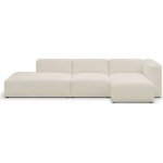 Canap� dangle � droite avec m�ridienne 5 places en tissu boucl� beige - modulo