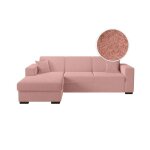 Canap dangle fuji xl convertible avec coffre en tissu bouclette - angle gauche - rose