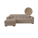 Canap� dangle gauche 4 places fuji xl convertible avec coffre en tissu bouclette - taupe - l262 x p157 ...