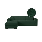 Canap dangle fuji xl convertible avec coffre en tissu bouclette - angle gauche - vert