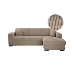 Canap� dangle droit 4 places fuji xl convertible avec coffre en velours c�tel� - taupe - l262 x p157 ...