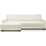 Canap� dangle � gauche convertible 3 places avec coffre en tissu boucl� �cru - arty