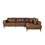 Canapé dangle india convertible 2 coffres en tissu marron industriel - angle droit marron Canapé dangle india convertible 2 coffres en tissu marron industriel - angle droit marron
