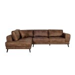 Canapé dangle india convertible 2 coffres en tissu marron industriel - angle gauche marron Canapé dangle india convertible 2 coffres en tissu marron industriel - angle gauche marron