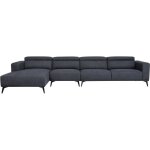 Canap� dangle modulable - 4 places - leonie - tissu noir - t�ti�res ajustables - 357 x 175 x 75 cm