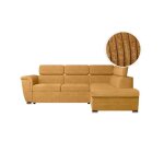 Canap� dangle droit 4 places paola convertible avec coffre en velours c�tel� - jaune - l252 x p188 x ...