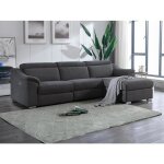 Canapé dangle relax électrique en tissu anthracite pedrera - angle droit Canapé dangle relax électrique en tissu anthracite pedrera - angle droit