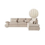 Canap� dangle 4 places r�versible sebastian convertible avec coffre en velours c�tel� - beige - l267 ...