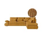 Canap� dangle 4 places r�versible sebastian convertible avec coffre en velours c�tel� - jaune - l267 ...