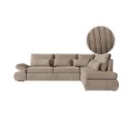 Canap� dangle 4 places r�versible sebastian convertible avec coffre en velours c�tel� - taupe - l267 ...
