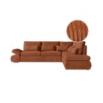 Canap� dangle 4 pl r�versible sebastian convertible avec coffre en velours c�tel� - terracotta - l267 ...