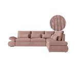 Canap� dangle 4 pl r�versible sebastian convertible avec coffre en velours c�tel� - vieux rose - l267 ...