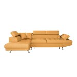 Canap dangle rio convertible avec coffre en tissu - angle gauche jaune ocre