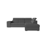 Canap dangle soan convertible en tissu - gris fonc - angle droit