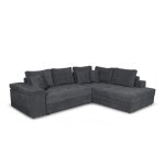 Canap dangle tamia convertible avec coffre et 2 poufs en tissu - gris fonc angle droit