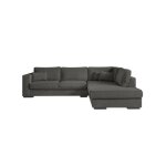 Canap� dangle droit xxl belami 6 places en tissu - gris fonc� - l303 x 228 x 86cm - loungitude