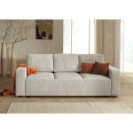 Livy - canapé droit convertible - avec coffre - en velours côtelé - 3 places - beige Livy - canapé droit convertible - avec coffre - en velours côtelé - 3 places - beige