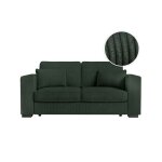 Canap droit fixe 2 places belami en velours ctel - vert fonc