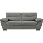 Canap� fixe en tissu dallas - 210 x 88 x 90 cm - 3 places - gris