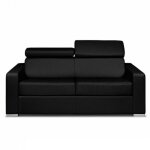 Canap� express sidney deluxe 140 cm cuir vachette noir matelas 16 cm