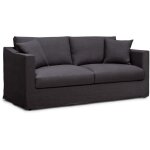 Canapé fixe - 3 places - malte - tissu anthracite - 187 x 97 x 73 cm - hexagone Canapé fixe - 3 places - malte - tissu anthracite - 187 x 97 x 73 cm - hexagone
