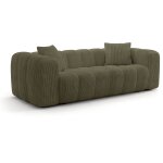 Canap� fixe - 3 places - sfera - tissu vert - 240 x 100 x 80 cm