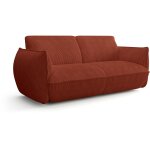 Canap� fixe - 3 places - soffio - tissu terracotta - 220 x 98 x 83 cm