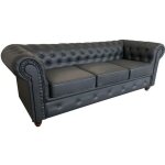 Canap chesterfield 3 places / noir