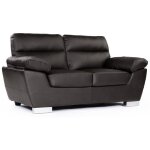 Canap� fixe en cuir reconstitu� et pvc dallas - 169 x 88 x 90 cm - 2 places - chocolat