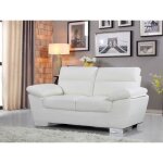 Canap� fixe en cuir reconstitu� et pvc dallas - 169 x 88 x 90 cm - 2 places - blanc