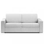 Canap� fixe dreamer 3 places maxi 215 cm velours amore blanc nacre