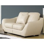 Canap fixe la maison du canap - julietta - 2 places - cuir beige - confort moelleux