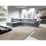 Canapé grand angle gauche convertible en velours gris clair samara de pascal morabito Canapé grand angle gauche convertible en velours gris clair samara de pascal morabito
