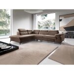 Canap grand angle gauche convertible en velours taupe samara de pascal morabito